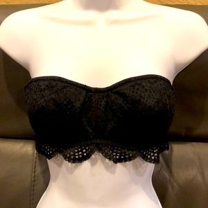 VICTORIA’S SECRET strapless lace& mesh bralette